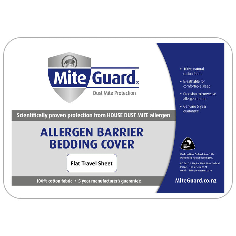 MiteGuard Cotton Travel Flat Sheet